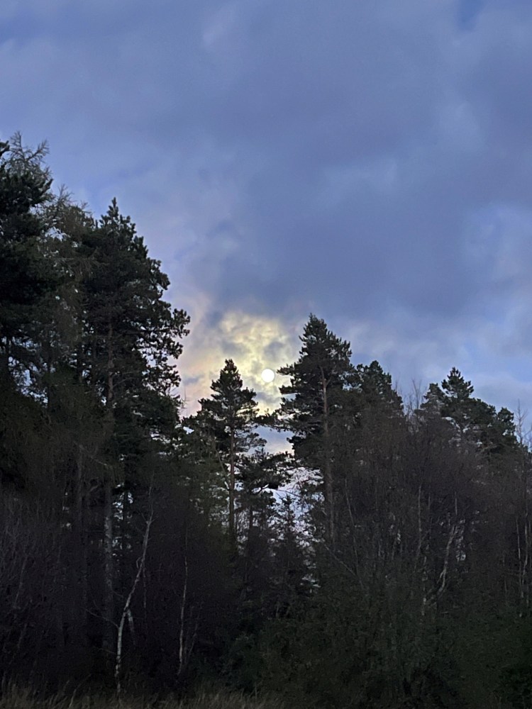 April 2024 full moon in the Northern Scottish Highlands