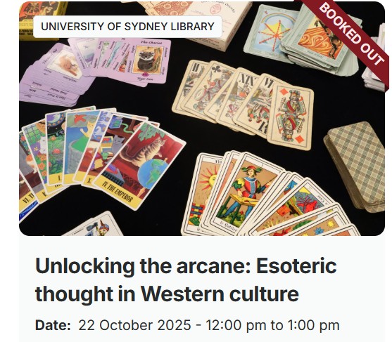 Header with tarot cards_wed 22nd Oct 2025 Unlocking the Arcane Esoteric thought in Western culture